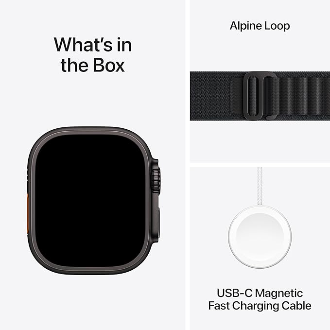 Apple Watch Ultra 3 GPS + Cellular 49mm Black Titanium Case with Black Alpine Loop - Medium